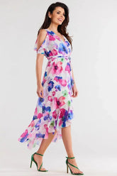 awama chiffon daydress with elastic lining, envelope, asymmetrical  Adomoo